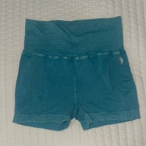 blue free people biker shorts/ spandex
